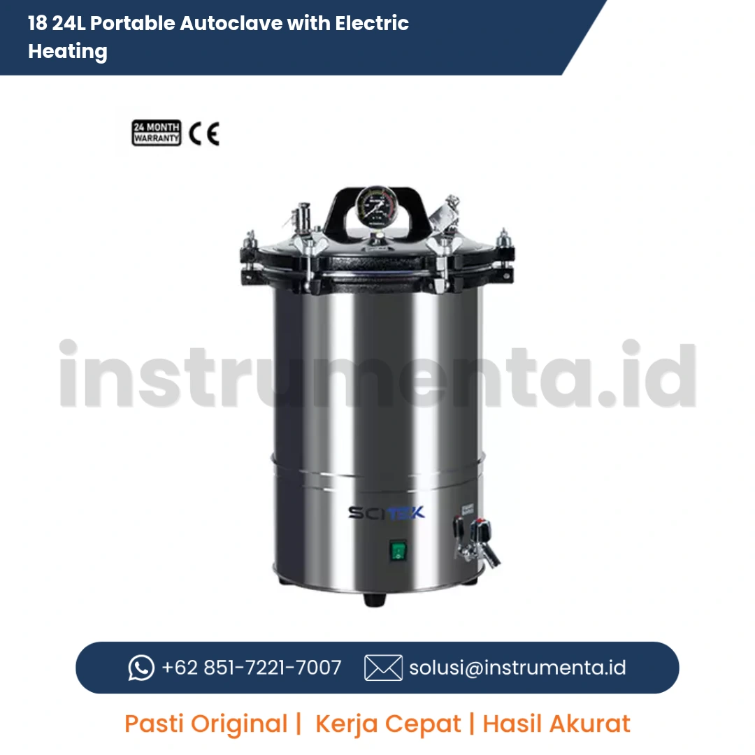 Official Supplier 18/24L Portable Autoclave with Electric Heating Scitek ST-P Series Sterilisator Portabel Pemanas Listrik Otomatis Anti Dry Burning